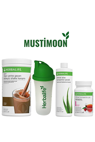 Herbalife MUTLU SET ÇİKOLATALI SHAKE+ALOEVERA+AHUDUDU 50gr ÇAY