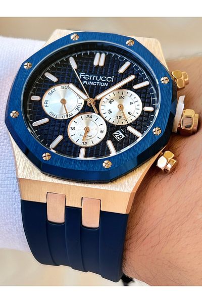 Ferrucci Function Function Silicone Cord Men's Wristwatch
