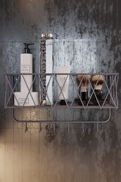 boz concept home Μεταλλική θήκη σαμπουάν Ράφι μπάνιου Organizer μπάνιου