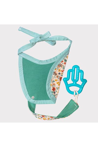 LusnikaStore Baby Collar & Pacifier Strap Set Organic Fabric