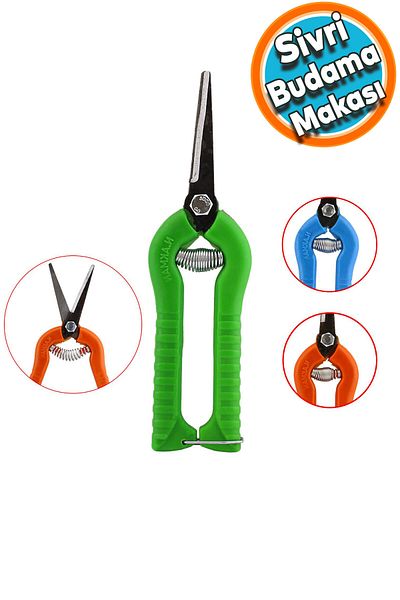 NZB Pointed Pruning Vineyard Scissors Garden Plant Flower Rose Tree Grape Rod Branch Pruning Cutting Knife Scissors 185 mm