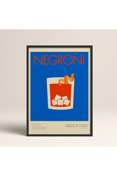 HOMEPACK Çerçeveli Tekli Tablo Kokteyl Serisi Modern Poster Tablo TK/134