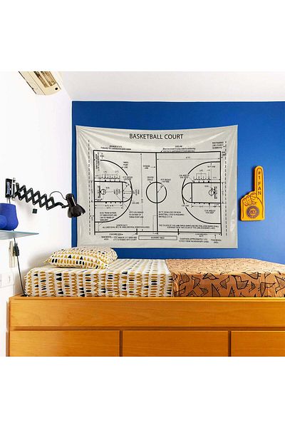 The Lucid Lab Teren de baschet Ivory - Husa de perete pentru teren de baschet - 100 Cm X 135 Cm