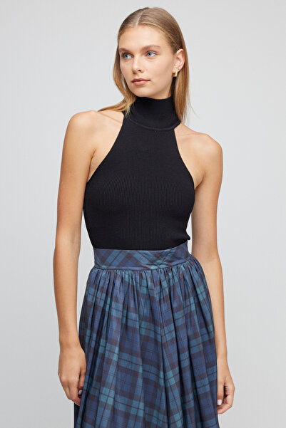 BROOKS BROTHERS Kadın Siyah Kolsuz Triko Kazak