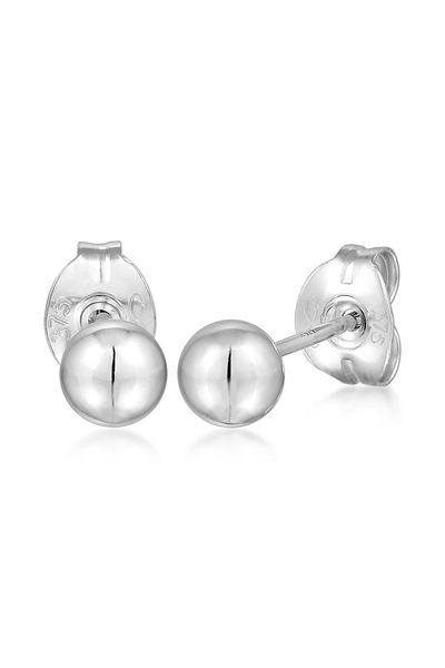ELLI Ohrringe Ohrstecker Kugel Kugel 4 mm 375er Weißgold