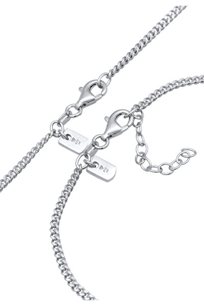 KUZZOI Schmuckset Panzerarmband Kette Basic 925 Silber