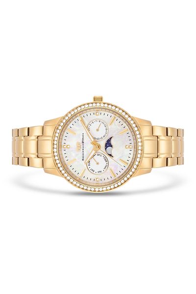 Rhodenwald & Söhne Multifunktions Damen Multifunktionsuhr gelbgold Edelstahl gelbgold