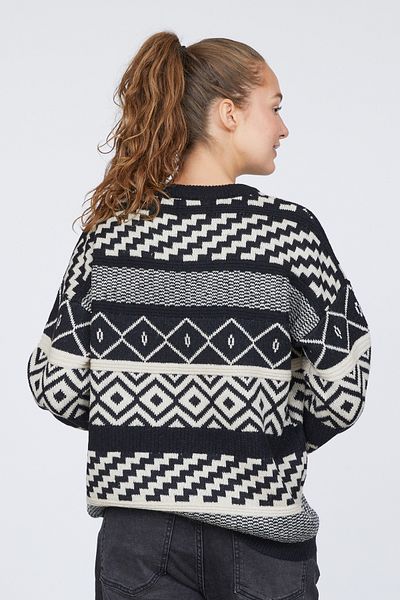 Sister's Point Pulover Negru/Crem Pentru Femeie/Fata