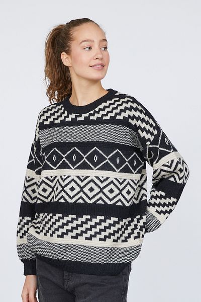 Sister's Point Pulover Negru/Crem Pentru Femeie/Fata