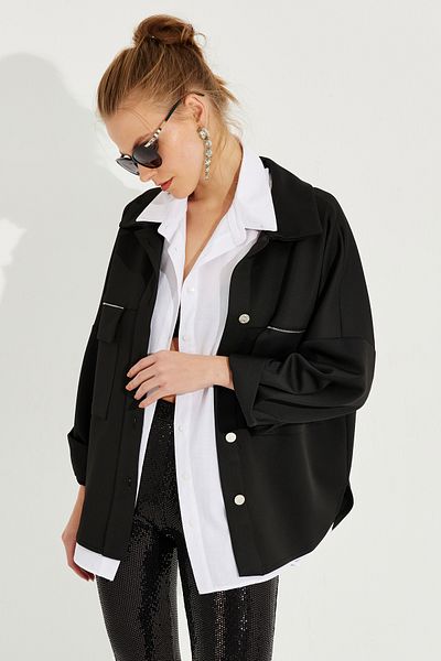 Cool & Sexy Dámská černá košile Skuba KED7015