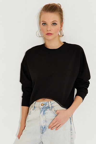 Cool & Sexy Hanorac asimetric cu lanț negru pentru femei EY2664