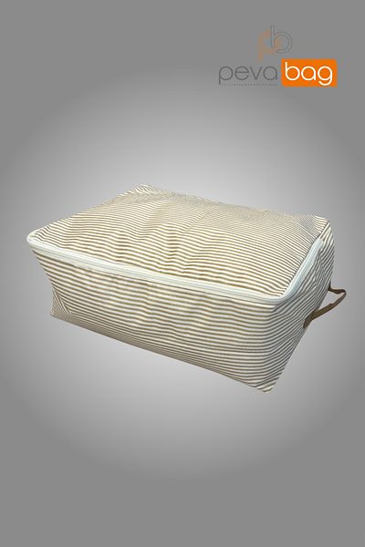 Pevabag Under Base Storage Bag Set (5 Pieces) 30*50*20 Cm with Cream Stripes