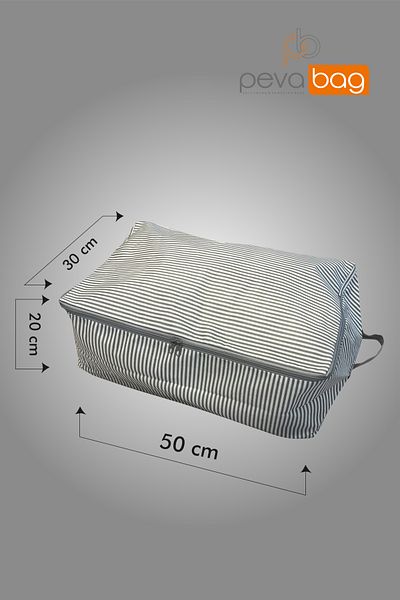 Pevabag - Under Base Storage Bag Set (5 Pieces) 30*50*20 Cm GRAY STRIPED