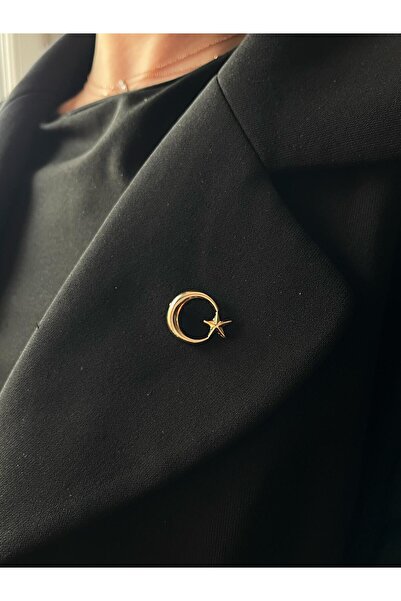 Genel Markalar 14 Ayar Altın Kaplama Ay Yıldız Yaka Rozeti