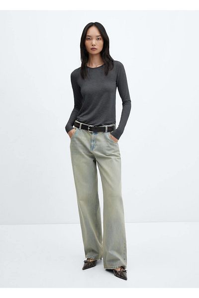 MANGO Woman Round Neck Knitwear T-Shirt