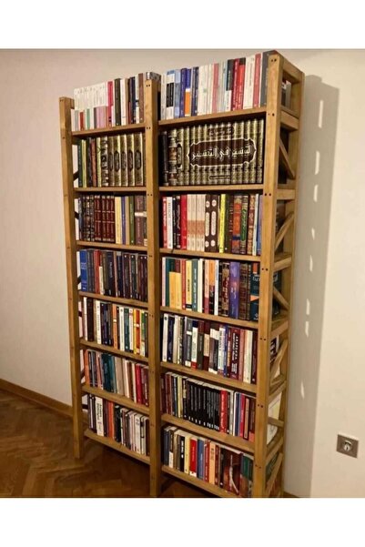 hgalpdesing Yedi Raflı Masif Ahşap Kitaplık