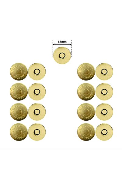 Hdg 50 Set Magnetic Bag Snaps on Knitted Bag GOLD Color - 18 mm diameter