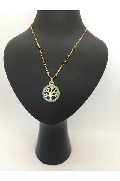 BalıkHediyelik TURQUOISE (firuze) STONE NECKLACE EARRING SET OUR MODELS-1001
