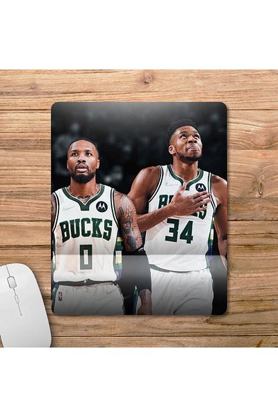 Pixxa Damian Lillard - Milwaukee Bucks - نموذج لوحة الماوس لدعم المعصم NBA - 4