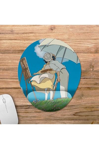 Pixxa The Wind Rises - Wind Rises - موديل لوحة ماوس ستوديو جيبلي مع مسند للمعصم - بيضاوي واحد