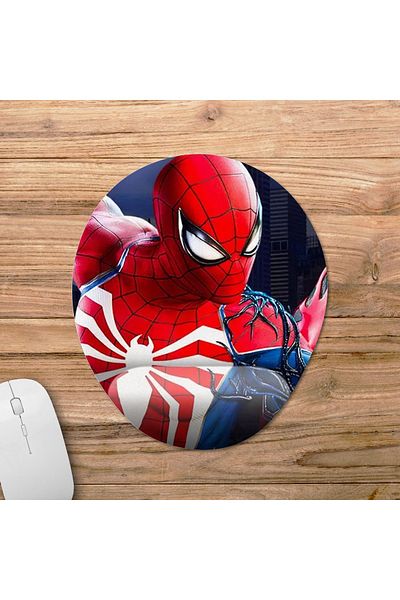 Pixxa Spider-Man 2 - Spider-Man 2 موديل لوحة ماوس مع مسند للمعصم - 2 بيضاوي