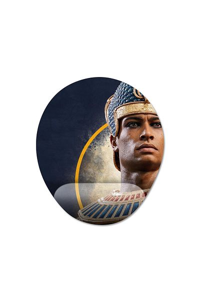 Pixxa Total War: موديل لوحة ماوس PHARAOH مع مسند للمعصم - 2 بيضاوي