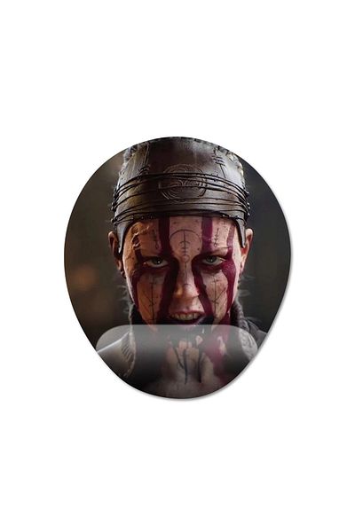 Pixxa Saga of Senua: لوحة ماوس Hellblade 2 مع دعم للمعصم - 2 بيضاوي