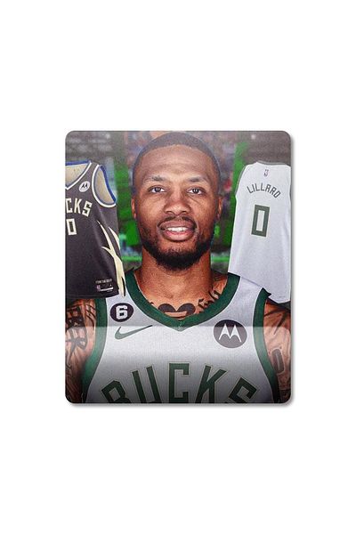 Pixxa Damian Lillard - Milwaukee Bucks - نموذج لوحة الماوس لدعم المعصم NBA - 3