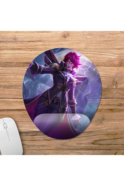 Pixxa Mobile Legends - موديل لوحة ماوس يدعم المعصم من Eudora - 2 بيضاوي