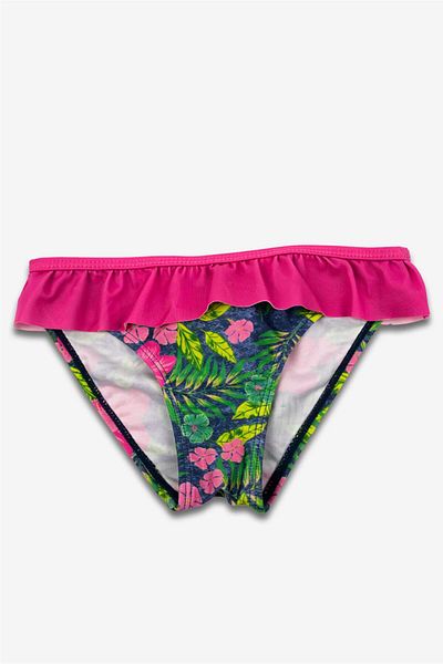 Adisia Girl's Pink Frilly Floral Bikini Bottom