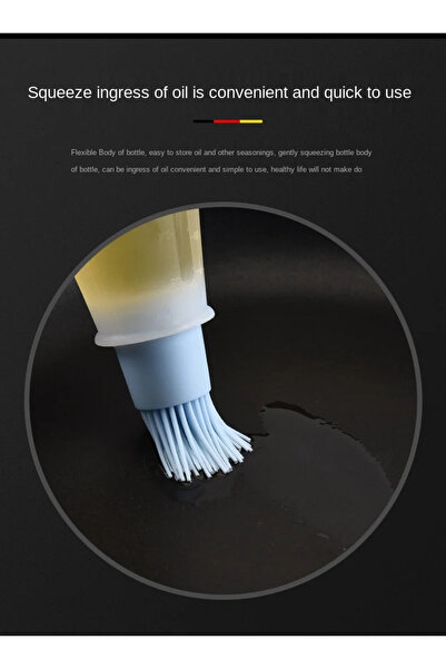 Sihirlicin Silicone Oil Sauce and Egg Brush with Chamber Oil Pot with Silicone Brush Oil Pot