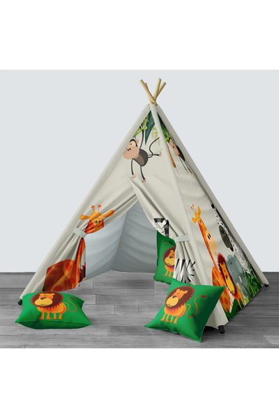 Lina Bebek, Çocuk Odası Minderli/Mindersiz Oyun Evi, Çadır Model 00090