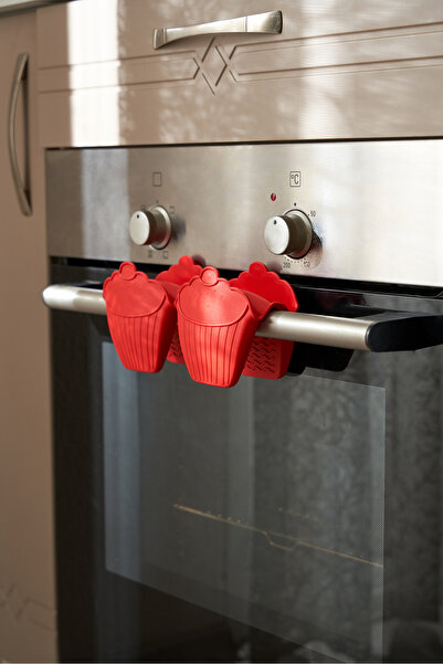 FH finehome Verona 2-Piece Silicone Oven Holder Red