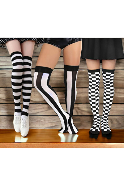 Shopiolog Дамски чорапи до коляното, комплект от 3 броя