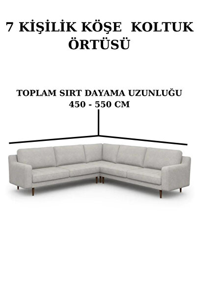 HEYTGAH BÜRÜMCÜK ETEKSİZ L KÖŞE koltuk örtüsü. 7 KİŞİLİK esnek, KÖŞE koltuk kılıfı. TOPLAM UZUNLUK 550CM
