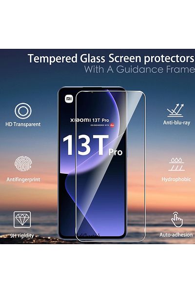 m.tk moveteck مجموعة 2 في 1 لهاتف Xiaomi Mi 13T & Xiaomi Mi 13T Pro واقي عدسة حماية الكاميرا + زجاج شاشة مقسى 9H
