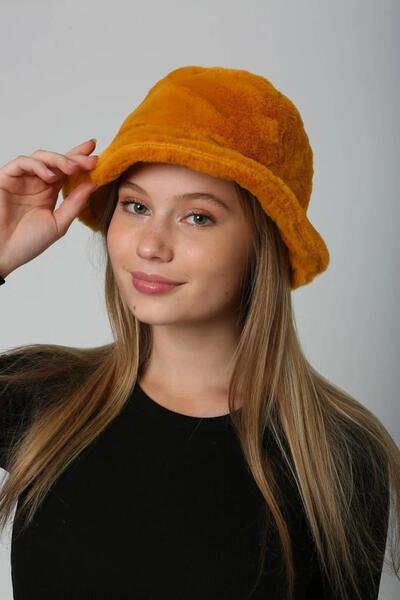 Saria Moda قبعة نسائية من القطيفة على شكل دلو الزعفران