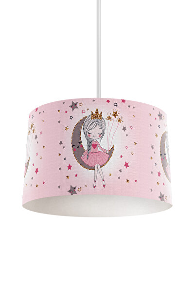 DT KIDS PEMBE AYDA OTURAN KIZ ÇOCUK VE BEBEK ODASI SEVİMLİ SARKIT AVİZE