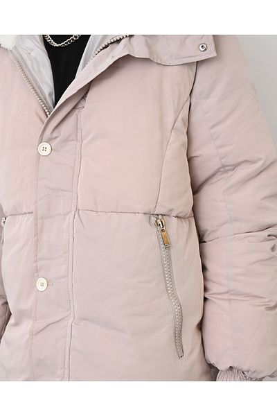 MARRAKECH Αδιάβροχο παλτό με κουκούλα με γούνα oversize