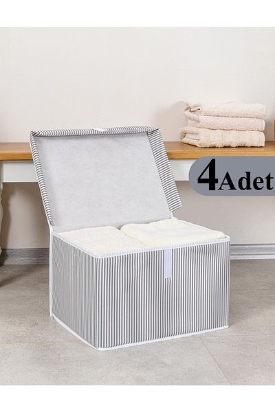 Pazar Kapısı 4 Pieces Gray Mini Size Multi-Purpose Organizer Box