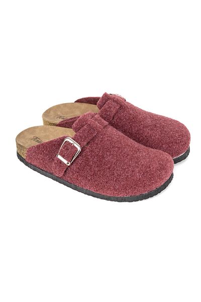 TERLİKSABO Burgundy Felt Mushroom Slippers