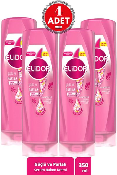 Elidor Superblend Hair Care Cream Strong and Shiny Vitamin E Macadamia Oil & Keratin 350 ml 4 Pieces