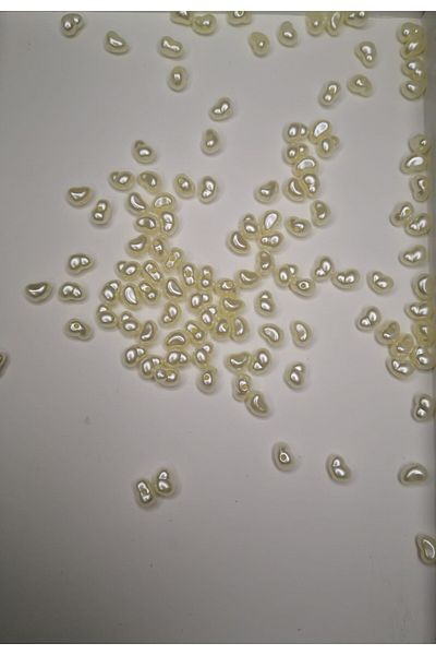 PASAMİA Trapezoid Pearl Cream Colored Beads 20 gr (103 PCS)