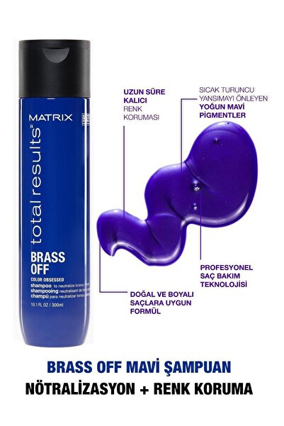Matrix Brass Off Color Protecting Blue Shampoo for Brunette Hair 300ml DKÜRÜN1430