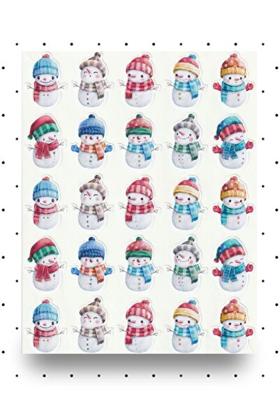 NUNUKİ مجموعة ملصقات رجل الثلج اللطيف مقاس 3.2 × 4.2 سم ملصق رجل الثلج لعيد ا...