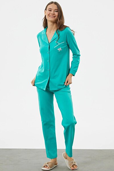Sementa 76243 Boydan Düğmeli Gömlek Pijama Takım