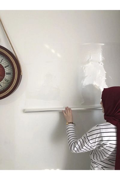 Tutunabilir Kağıt لوح كتابة ورقي ثابت شفاف - مقاس 60 × 100 سم، مع قلم وزر