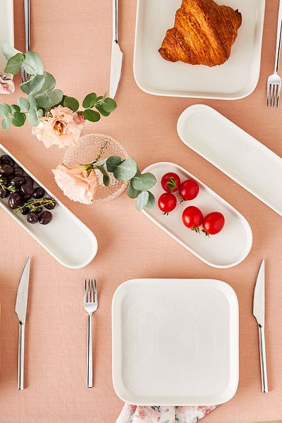 Emsan New Mısra Porcelain 12 Pieces Breakfast Serving Set for 6 Persons White