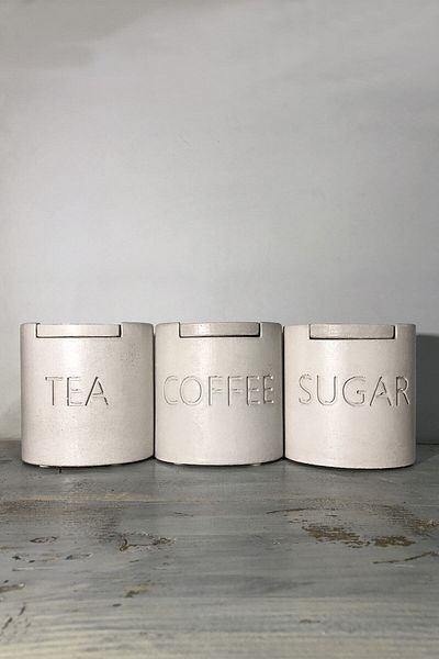 RocArt Home Concrete Celery Decorative Countertop Tea-sugar-coffee Set (Large Size)