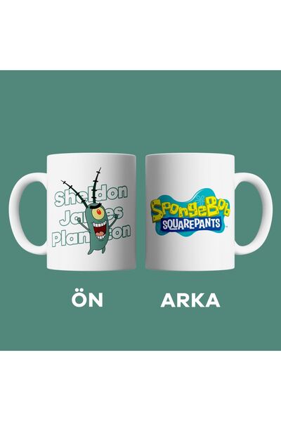 mugcupstore Sünger Bob - Sheldon James Plankton Kupa Bardak